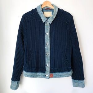 Anthropologie Waffle Denim Jacket